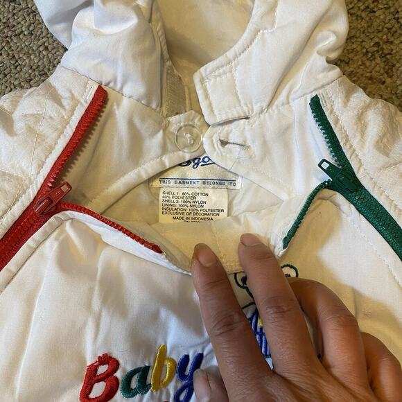 VTG OshKosh Baby B’gosh Unisex Baby Snow Suit Outerwear 0/9M Bear Embroidery - Picture 3 of 6